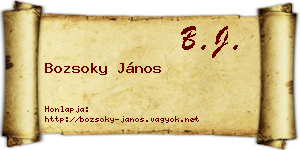 Bozsoky János névjegykártya