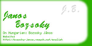 janos bozsoky business card